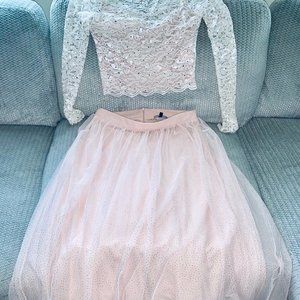 Blush Pink/ Cream Semi-Formal/ Formal Dress